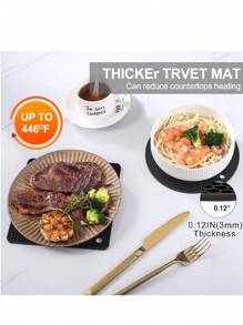 Pack Of 4, Multi-Purpose Silicone Thermal Insulation Pad, Microwave Oven Pad, Kitchen Thermal Pad, Hot Dish Thermal Insulation Pad, Placemat, Suitable For Hot Pot Pots, Bowls, Kitchen Counters, Heat Resistant - Black - View 7