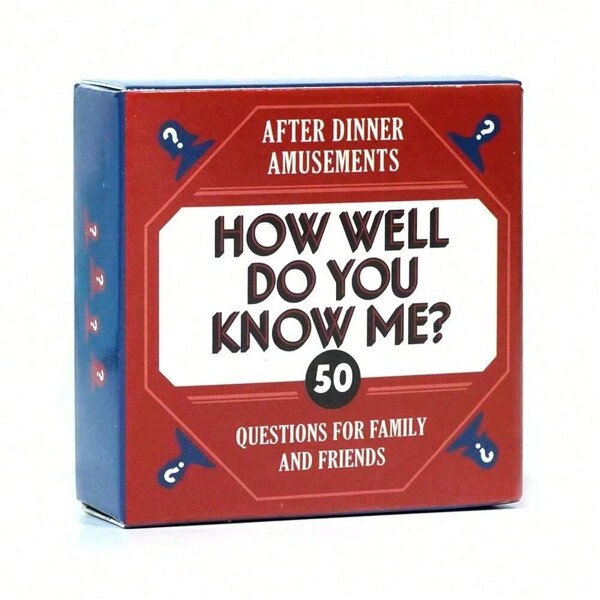 1 Set/After Dinner Entertainment: How Well Do You Know Me: 50 Intriguing Dilemmas (Adult & Family Dinner Conversation Card Game, Hostess/Host Gift) Mini Card Game Gift