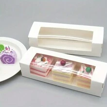 Disposable White Rectangle Cake Boxes With Window - Perfect For Cakes, Chocolates, Biscuits, Pastries - Ideal For Birthday And Wedding Parties - Baking Tools And Kitchen Accessories - Multicolor - View 7