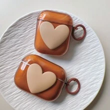 Brown Heart Shaped Protective Case For AirPods 2/3/Pro/Pro2/4 - Brown - View 1
