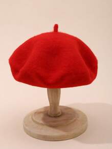 1 Children's Solid Color Retro Matching Beret High Quality Beret Is Not Easy To Ball Girls Suitable For The Autumn And Winter Season Christmas / Halloween Use - Berets - View 19