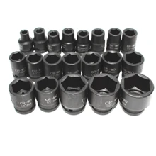35pcs 1/2" Drive 6 Point 8-32mm Metric Deep Impact Socket Set Car Garage Tools - Black - View 3