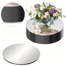 5/10 件亚克力镜面餐桌中心装饰，圆形装饰展示托盘，适用于婚礼、餐桌和咖啡桌，非电动、无羽毛，多功能，适合所有季节派对装饰和礼物