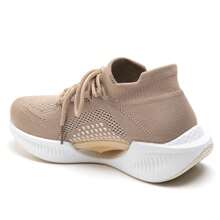 Sports Shoe With Thick Sole And Embossed Details - Khaki - View 3