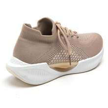 Sports Shoe With Thick Sole And Embossed Details - Khaki - View 4