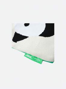 Cute Panda Knitting HandBag Tote Bags For Women Knitted Cell Phone Bag - White-pink - View 2