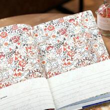 1pc,A5, Morris Art Hardcover Vintage Note Pads-256pages,Hand-Drawn Coloring Pages, Classic Design Color Pages Thick Book,Laser Foil Stamped Diary, Sticky Notes, Perfect Gift,Travel Diary,Back To School - Multicolor - View 6