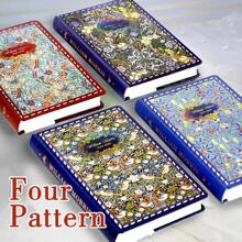 1pc,A5, Morris Art Hardcover Vintage Note Pads-256pages,Hand-Drawn Coloring Pages, Classic Design Color Pages Thick Book,Laser Foil Stamped Diary, Sticky Notes, Perfect Gift,Travel Diary,Back To School - Multicolor - View 3