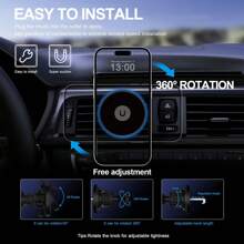 2-Pack Universal Car Phone Holder, Metal Car Phone Mount For MagSafe IPhone 15/14/13/12 Series And All Cell Phones, Easy Installation, Adjustable Viewing Angle, Car Accessories