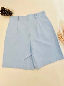 KALINA FASHION Women's Bermuda Shorts In Sensorial/Fabric Tailoring Fashion - Celeste - Ver 2