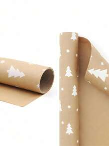 3M 300cm*43cm Natural Kraft Paper Vintage Christmas Tree Gift Wrapping Paper, DIY Gift Decoration,Christmas Valentine Day