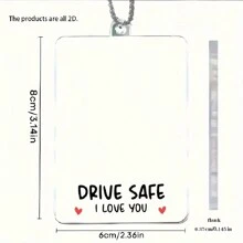 定制亚克力汽车照片装饰 - 个性化“我爱你”安全标志，非常适合周年纪念、婚礼和情人节礼物 - 8*6cm車內安全掛飾 - 查看 3