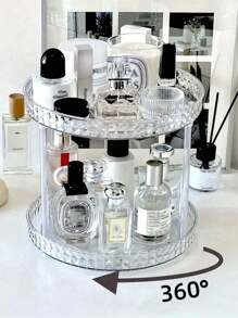 3-Tier 360° Rotating Storage Rack, Multifunctional Desktop Organizer, Cosmetics/Bathroom/Kitchen Storage Shelf, Display Stand