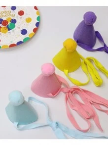 1 Pet Birthday Hat & 1 Logo Embroidered Pet Bib Set, Suitable For Cats And Dogs Birthday Party