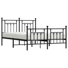 Stylish Black Metal Bed Frame With Footboard For 140x200cm Mattress Support - Black - View 4