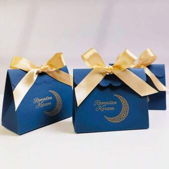 10 件优雅斋月穆糖果巧克力礼盒，适合穆斯林庆祝活动 - 非常适合伊斯兰斋月、卡里姆开斋派对