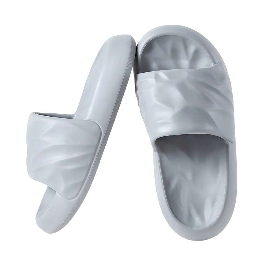 Unisex Cloud Slippers Soft Gradient HouseSlippers For Women And Men Comfy Non-SlipQuick Drying Thick Sole Bathroom ShowerShoes Indoor Outdoor - 灰色 - 查看 1