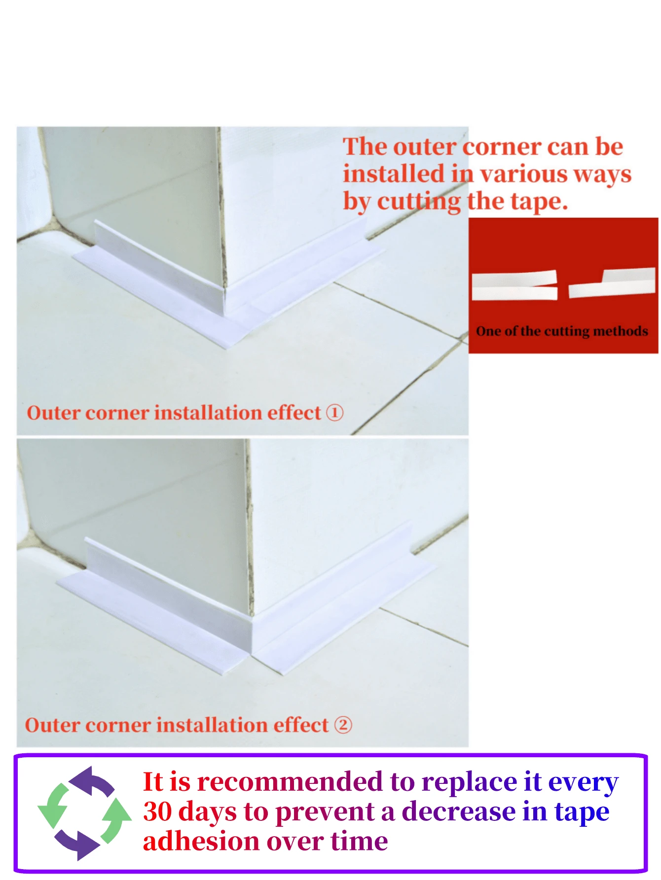 1 rouleau de ruban silicone anti-moisissure et imperméable, 3,2 m * 2,2 cm, pour évier de cuisine/salle de bain, toilette, baignoire (veuillez vous référer à la vidéo et aux détails pour les instructions et les étapes d'installation. La surface à appliquer doit être sèche et exempte d'eau. Il est préférable de le remplacer une fois par mois), autocollants, stickers muraux, décalcomanies vinyle pour décorations de maison, articles de décoration de printemps pour rafraîchir votre maison, autocollants de décoration Rama - Couleur de votre choix - Voir 3