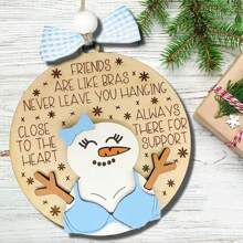 有趣的木制圣诞树装饰品，适用于庭院、家庭、汽车、窗户和壁炉圣诞派对装饰、节日派对用品、节日新奇物品和完美的节日礼物 - 彩色 - 查看 4