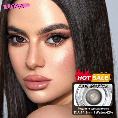 UYAAI 1副 - 全年佩戴的自然放大彩色隐形眼镜，大直径，适合约会、日常佩戴、派对、万圣节装扮、角色扮演