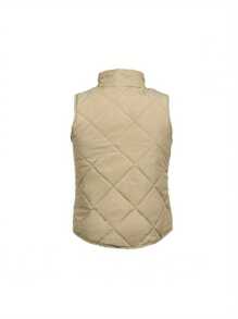 Women's Puffer Outwear Quilted Vest Stand Collar Lightweight Zip Up Quilted Vest - Màu Khaki - Xem 4