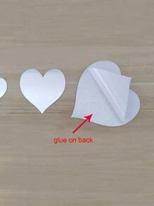10 piezas de adhesivos en forma de corazón de espejo acrílico plateado, calcomanías de espejo cosmético DIY - Plateado - Ver 4