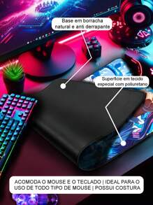 Mouse Pad Gamer p/ Desktop Borda Costurada Estampas Diversos Animes AI 3