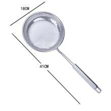 Useful Stainless Steel Hot Pot Filter Mesh Percolator Spoon Frying Scoop Long Handle Colander - Silver - View 14