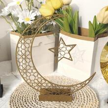 1pc Metal Iron Crescent Moon Tabletop Decor, Stainless Steel Acrylic Decorative Stand For Holidays, Home Decoration, Festival Decorations, Valentine's Day, Mother's Day, Office Desktop Accessory, Gift Gifts Birthday Graduation E-I-D