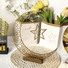 1pc Metal Iron Crescent Moon Tabletop Decor, Stainless Steel Acrylic Decorative Stand For Holidays, Home Decoration, Festival Decorations, Valentine's Day, Mother's Day, Office Desktop Accessory, Gift Gifts Birthday Graduation E-I-D