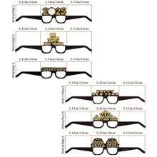 1 Set 6/12/24 Black And Gold 2025 New Year 3D Paper Glasses, Happy New Year Photo Prop Decoration, Suitable For New Year, Birthday, Bachelor Party, Adult Party, Valentine's Day Party, Friends Party.