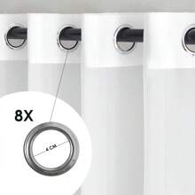 Elegant Gradient Tulle Curtains, 2 Pieces, 140x250cm, Light And Light Translucent Design, Provide Privacy, Control Light, Modern Minimalist Style, Silent Installation Design, Enhance The Home Atmosphere, Suitable For Living Room Bedrooms - White 1+Black 25B - View 5