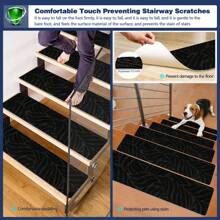 7/15-Piece 20*76cm Leaf Pattern Rectangular Anti-Slip Stair Tread Carpets Stair Tread Mats, Indoor Stair Non-Slip Carpet, Soft Mats For Dogs And Pets, Stair Grip Carpet Treads, Reusable Self-Adhesive Floor Mats, Stair Non-Slip Mats,Carpet Stair Treads, Anti-Slip Indoor Rug, Non-Slip Rug For Wooden Step Stairs, Anti-Slip For Pets - Multicolor - View 4