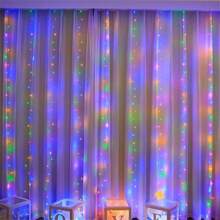 1 pezzo Luci a tenda USB con telecomando, bianco caldo/bianco/multicolore, 8 modalità, luci a tenda a LED per camera da letto, luci da favola, luci per corone, luci di Natale/Ognissanti per decorazioni domestiche, luci per decorazioni per festival, matrimoni, feste, compleanni, giardino, lauree, campeggio, autunno e Natale