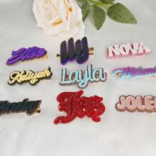 1 Peça Presilha de Cabelo com Letra de Nome Personalizado em Acrílico, Acessório Decorativo Personalizado, Presente para Meninas, Uso Fofo Durante Todo o Ano
