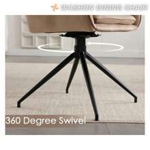 WAHSON OFFICE CHAIRS 2PCS Wahson Dining Chair Dining Chair With Armrests Backrest Swivel Kitchen Chair Comfortable Living Room Chair With Metal Legs, Faux Fur, White - Khaki - View 6