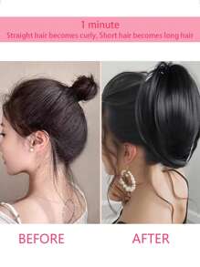 Synthetic Heat-Resistant Wig Hair Bun Messy Elastic Band Hair Bundle Coiffure Hairpiece Ladies Ponytail Scrunchy Clip Wig Christmas Holiday Wig