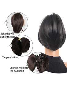 Synthetic Heat-Resistant Wig Hair Bun Messy Elastic Band Hair Bundle Coiffure Hairpiece Ladies Ponytail Scrunchy Clip Wig Christmas Holiday Wig