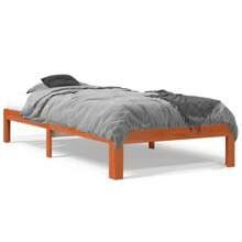 Solid Wood Pine Bed Frame Small Single Wax Brown 75x190 Cm No Mattress Included - Brown - View 2