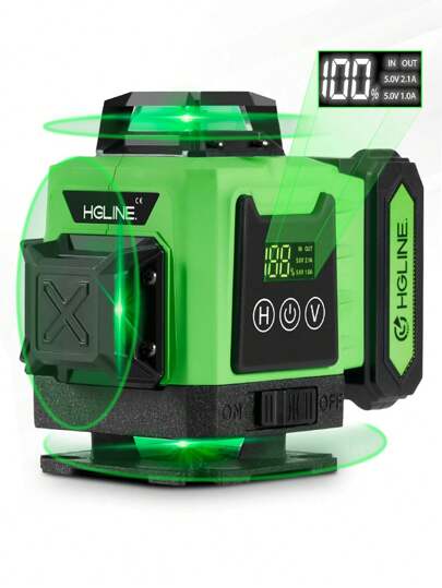 ONEVAN Livelli laser 4D a 16 linee Strumento di livellamento di misurazione autolivellante a livello orizzontale verticale a 360 gradi con linea verde verde con treppiede