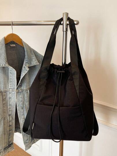 AOHUDIE Waterdichte rugzak met trekkoord Schoudertas met grote capaciteit Handtas voor modieuze buitenactiviteiten, schooltas, draagbaar, laptopvak, grote capaciteit, voor tienermeisjes, dames, studenten, universiteit, middelbare school, middelbare school, buiten, reizen, uitjes, basisschool, kantoor