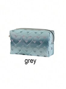 1pc Heart Pattern Valentine's Day Gradient Makeup Bag, Fashion Portable PU Waterproof Makeup Bag - Smooth Zipper Creative Design, Ample Storage Space Design Travel Makeup Bag,For Holiday Beach, Bathroom Collection, Bedroom Collection, Large Capacity - Multicolor - View 11