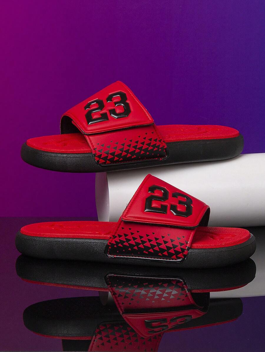 Men's Thick Sole Anti-Slip Open Toe Slippers, Outdoor Sports Sandals, Relaxing & Comfortable - 紅色 - 查看 1