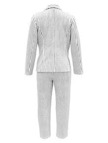 Women's Striped Drawstring Pants Set, Minimalist Fashion Casual Everyday Wear
