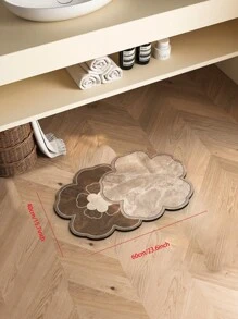 1pc Patterned Bathroom Mat, Entrance Carpet, Silica Gel Absorbent Mat, Non-Slip Washroom Floor Mat - Multicolor - View 11