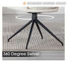 WAHSON OFFICE CHAIRS 2PCS Wahson Dining Chair Dining Chair With Armrests Backrest Swivel Kitchen Chair Comfortable Living Room Chair With Metal Legs, Faux Fur, White - White - View 6