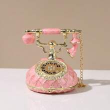 SIQIZHOU 1 hộp đựng trang sức kiểu điện thoại tráng men kim loại, đồ trang trí nhà cửa bằng men thủ công, đồ trang trí đám cưới, hộp đựng vòng cổ/nhẫn, phụ kiện để bàn sang trọng, quà tặng tuyệt vời - hộp điện thoại - Xem 12