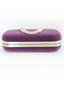 手工水钻装饰 U 型晚装包、手拿包，适合派对、婚礼、礼服