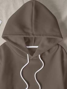 Sudadera con capucha para mujer, sudadera deportiva, manga larga, estampado de oso de dibujos animados, adecuada para otoño e invierno, sencilla y generosa, moda casual - Gris - Ver 3