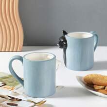 1 件/2 件猫咪设计可爱情侣马克杯，高品质陶瓷礼品套装，生日和节日礼物